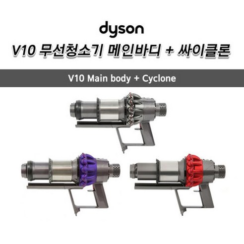 다이슨(Dyson) 정품 V10 무선청소기 메인바디+싸이클론 세트, 실버(니켈), 1개