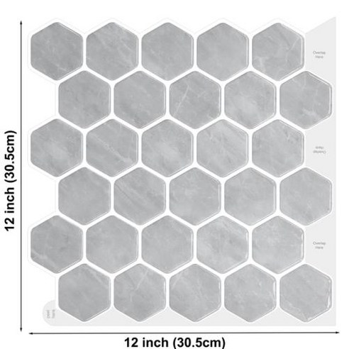 접착식 벽 벽지 모자이크 필링 및 스틱 슬라이스 타일 벽 비닐 방수 내열성 스티커 주방용 12*12 인치 5, TSQS54