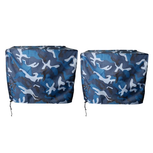 2x 방수 UV 보호 보트 선외 모터 엔진, Ocean Camo, 옥스포드 패브릭