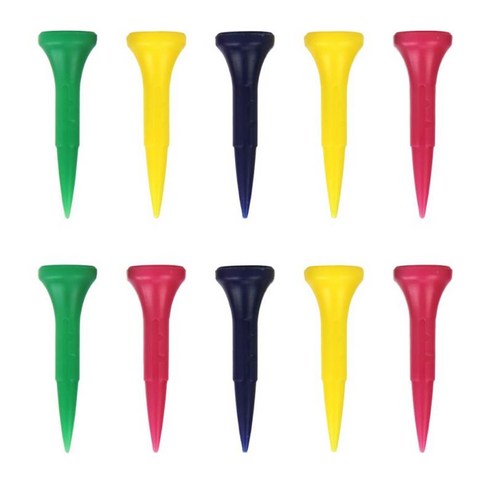 10 pcs 전문 골프 티 플라스틱 쿠션 탑 티 타격 연습 도구, 무작위