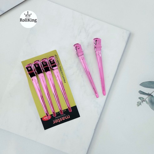 [롤킹]커트 드라이 핀셋 짧은머리 업스타일 메탈핑크 4P 마스터, 1개