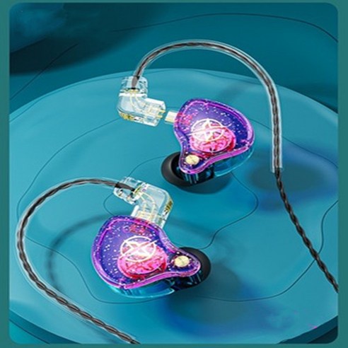 인이어 고품질 걸스 귀여운 유니버셜 3.5mm 고가 유선 헤드폰, X2Pro 눈부신 컬러