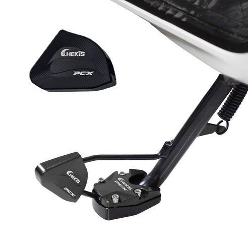 CHEKIS PCX 보조스탠드 날개클립 PCX로고각인 빅날개형 보조사이드 전년식, 1개, 블랙