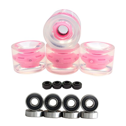 shangren 4pcs 스케이트 보드 마그네틱 코어 휠, 분홍, PU