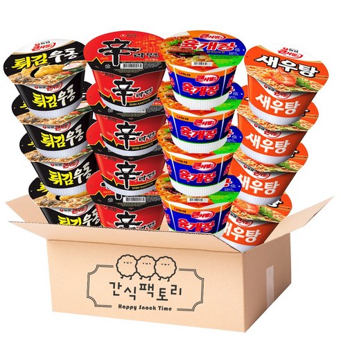 농심 간식팩토리 큰사발면 4종 세트, 16개