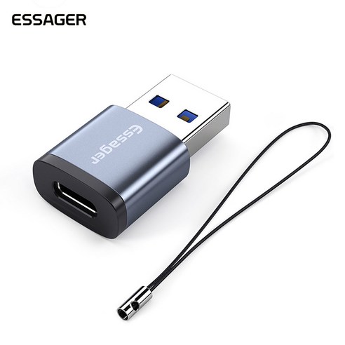 ESSAGER 소레이 C타입 to USB-A 3.0 OTG 어댑터 젠더, Free, Grey (A-096), 3개