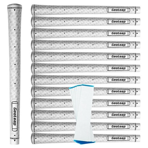 Geoleap 골프 그립 13개 세트 – 15개의 테이프와 그립이 있는 그립 모든 수리 키트 포함 메모리 포인트는 손 배치를 돕고 골판지 텍스처 제어 기술이 적용된 프리미엄, Standard, 블랙 클래식(15개의 테이프로 13개의 그립) 골프레슨가격