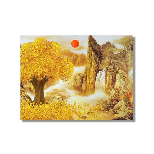 AP-4947b 황금돈나무 금전수 폭포그림 사이즈 60x45cm 고급캔버스에 인쇄