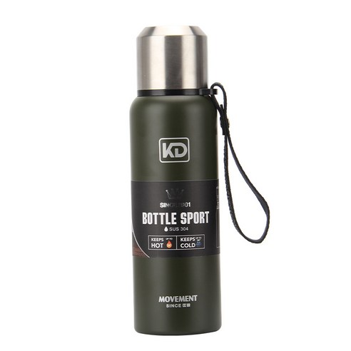 852호 러시아 철강 보온컵 벨트 간편 대용량 운동 물병 도매 물컵 정로고, 1500ml, 무채색