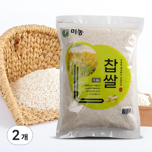 미농 국산 찹쌀, 4kg, 2개