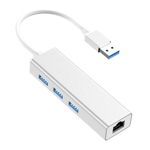 YSSHOP 이더넷 어댑터 USB 3 허브 이더넷 - USB 어댑터 USB - 이더넷 USB-이더넷 어댑터 usbc-이더넷, 실버, 3.8x1.1x0.65 인치, 알루미늄 합금