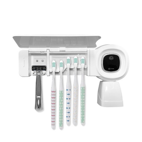 UV-C LED 칩 채용 SMF 무선 칫솔살균기 URJ-50W 살균타이머/자석양치컵/최대25일연속사용