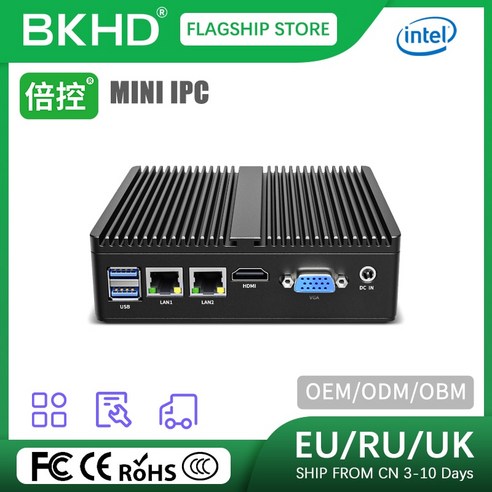 BKHD 2023 미니 PC IPC 산업용 컴퓨터 인텔 셀러론 프로세서 N2810 N2840 N2940 J1900 2 LAN COM USB3.0 OEM ODM manumtor, 다른, 8GB RAM 256GB SSD