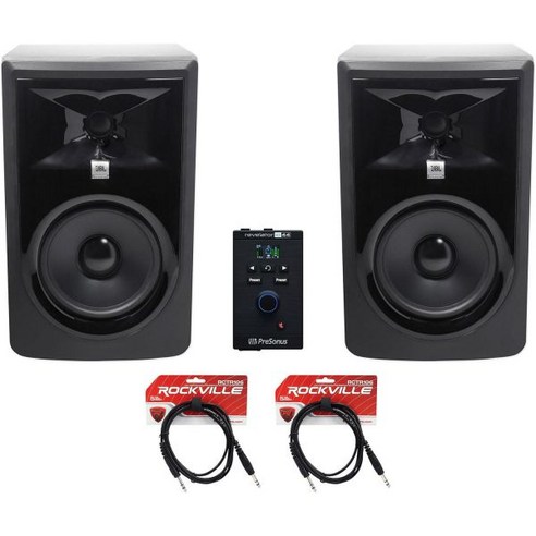 Audiosavings 오디오 세이빙 2 JBL 306PMKII 6인치 파워드 스튜디오 스피커+P220 마이크 1 프리소너스 Revelatorio44 USB 레코딩 Rockvill