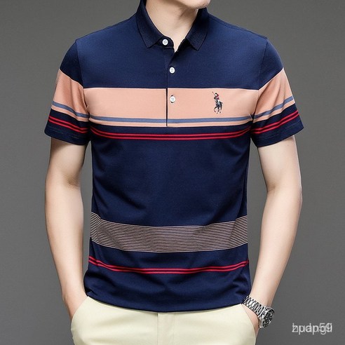 2023 NEW 남성 폴로 골프 면티 /줄무늬티셔츠 /폴로셔츠 /남자 여름 티셔츠 /남성골프티셔츠 /니트반팔티 /소프트 프리미엄원단, 5857블루