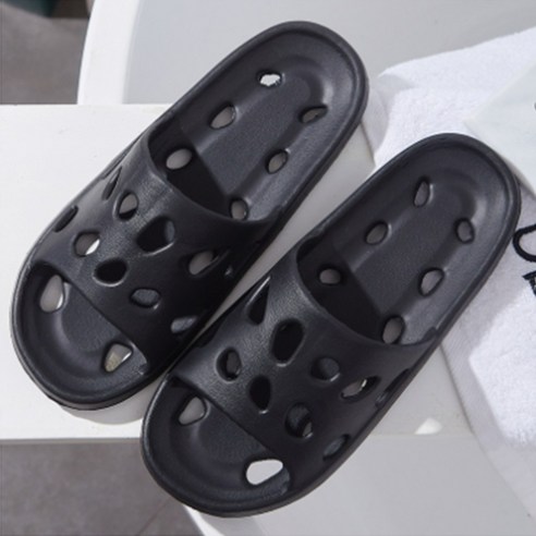 오엔생활 물빠짐 미끄럼방지 논슬립 욕실화, 1개, 블랙