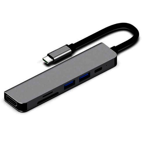 노 브랜드 USB 허브 C 어댑터 6 in 1 to 3.0 MacBook Pro USB-C Type 분배기 용 HDMI 호환 독, USB C 허브