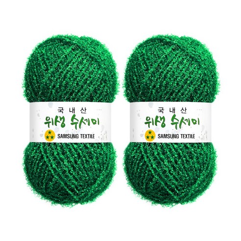울클럽 사각 웨이브 수세미 DIY 위생수세미실 80g 2볼세트(총 160g), 2개, 719 그린