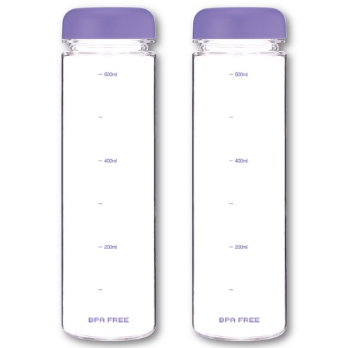 그로우민 눈금물병 국산 트라이탄 마이보틀 2P, 퍼플, 700ml, 2개