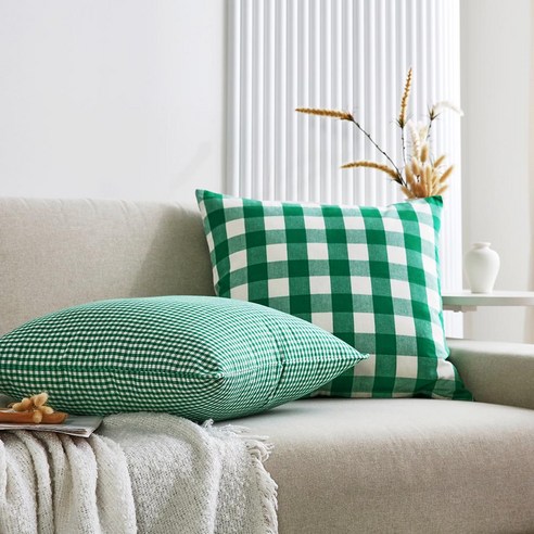 자연을 담은 포근함, 모던하우스 리사이클 코튼 체크 쿠션커버