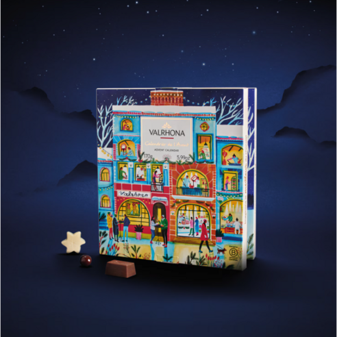 Valrhona 프랑스 발로나 2024 어드벤트 캘린더 크리스마스 초콜릿 달력, 170g, 1개