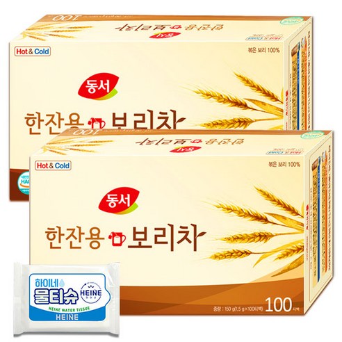 동서 한잔용보리차 + 물티슈, 1.5g, 100개입, 6개