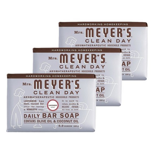 미세스메이어스클린데이 데일리 바 솝, 150g, 3개, LAVENDER