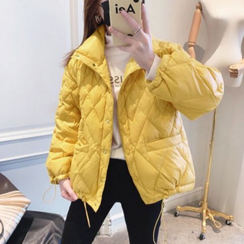 【DF】겨울 얇은 재킷 여성의 짧은 새로운 인기있는 한국어 스타일 느슨한 패션 작은 스타일의 코트