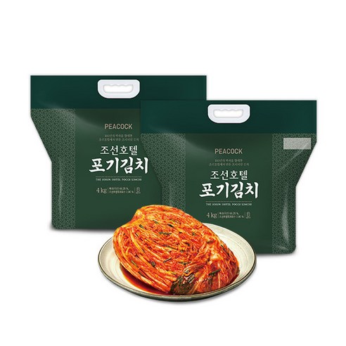 [신세계푸드(SHINSEGAE FOOD)] [피코크] 조선호텔 포기김치 4kg*2팩 (총, 4kg, 2개