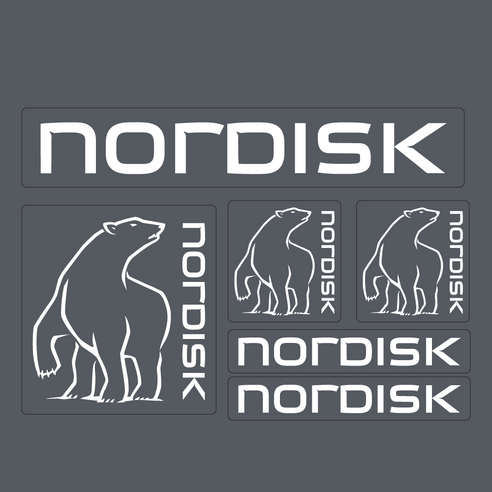 투명 방수 노르디스크 스티커 캠핑 포인트 스티커 노르디스크 데칼 색상 가능 (사이즈 별 6개 세트), 하얀색 글자