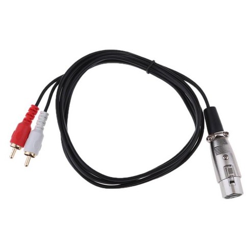 3Pin XLR 암-2 RCA 수 스플리터 오디오 어댑터 케이블 1.5M, 블랙, {"사이즈":"1500x16x6mm"}, {"수건소재":"OFC 플라스틱"}