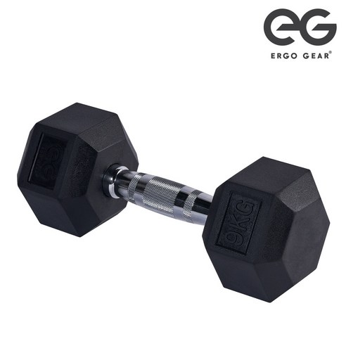 [EG] 에르고기어 고무육각 아령 9KG, 1개