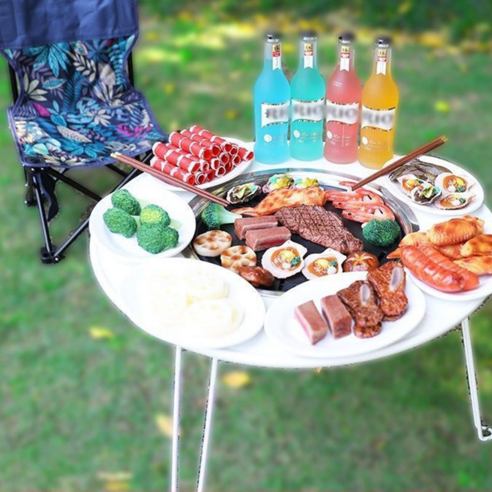 휴대용 캠핑 불판 식탁 테이블 고기불판 캠핑그릴 바베큐테이블 선반 상품리뷰