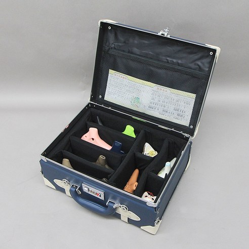 가방몰 칸막이가방 OCR7005-BLUE 36.3x27.3x14.5cm 오카리나 악기 뷰티 화장품 여행 캠핑 코스메틱 카메라 대형 다용도케이스