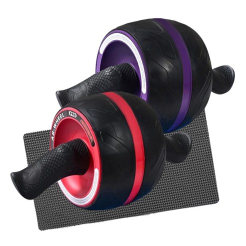 ab 슬라이드 뱃살 빼는 복근 운동기구 AB휠 롤아웃 슬라이더 리바운드 롤러, 블랙퍼플