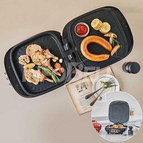 [TV홈쇼핑정품 인포벨]더블 몬스터 초대형 전기 양면 그릴팬 생선 구이 삼겹살 스테이크 쿠커 냄새 연기 추천,가격,구매후기,리뷰,