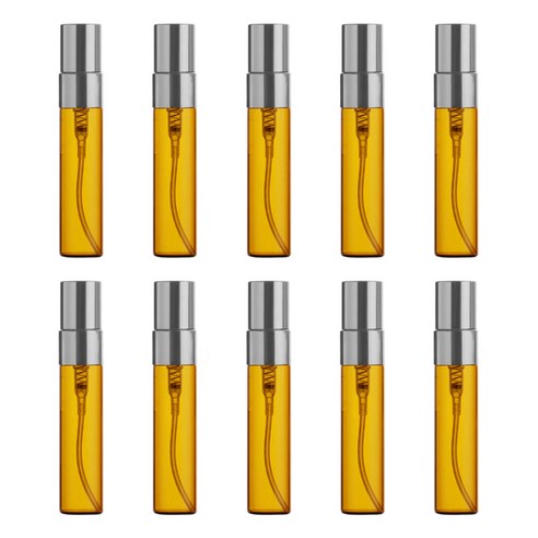 27리빙 간편한 충전 휴대용 향수 공병 10ml, 갈색 실버, 10개