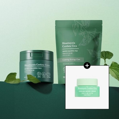 더 촉촉 그린티 수분 2종세트(스킨180ml 로션160ml+마스크팩 3매), [SET] 어성초시카 퀵 카밍 패드+리필팩(70매+50