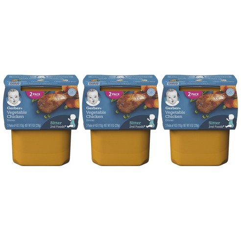 거버 디너 액상 어린이 식품 113g, 야채 + 치킨(Vegetable + Chicken), 6개