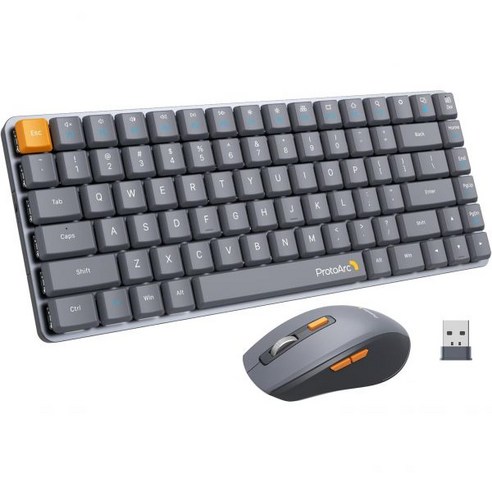 스팀덱 키보드 기계식 저소음 콤팩트 무선 마우스 ProtoArc KM 2012.4사무실용 GHz 소형 마우스 콤보 빨간색 스위치 로우 프로파일 키 충전식 데스크탑 PC