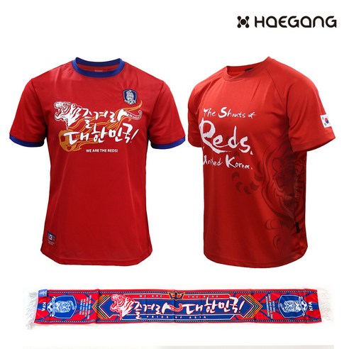 월드컵 공식 티셔츠 머플러 붉은악마 축구 응원 반팔티 코리아 대한민국 한국 성인용 아동용 단체복