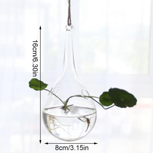 걸이식 투명 유리 꽃병 수경 식물 용기 창의력 전구 하트 모양 홈 장식 분재 꽃병, 06 I