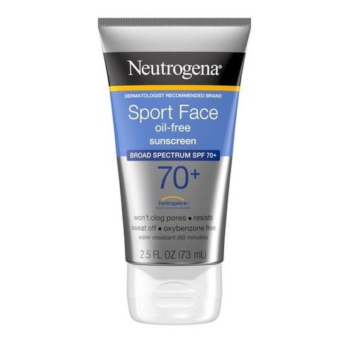 뉴트로지나 스포츠 페이스 오일 프리 선스크린 SPF 70+ 2.5 fl. 온스, 1개 뉴트로지나오일 뉴트로지나 스포츠 페이스 오일 프리 선스크린 SPF 70+ 2.5 fl. 온스, 1개 뉴트로지나오일
