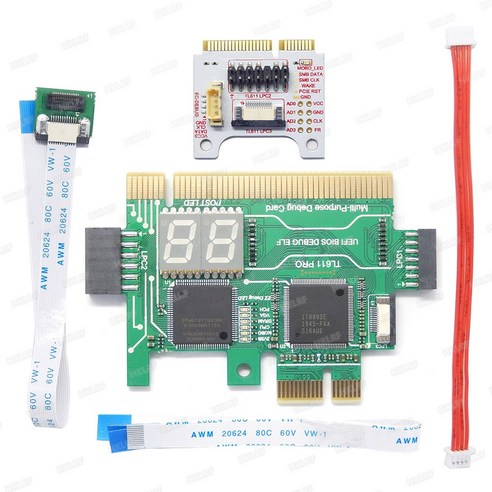 AFBEST TL611 Pro 진단 카드 PCI PCI-E 미니 LPC 마더보드 테스터 디버그 키트 노트북 데스크탑 그린, 녹색