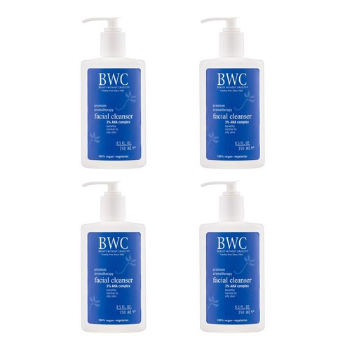 BWC 프리미엄 아로마테라피 페이셜 클렌저 3% AHA 컴플렉스, 250ml, 4개
