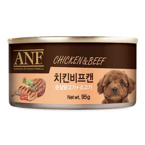 우리와 ANF 치킨비프캔 순살닭고기+소고기 95g 1개 강아지치킨순살캔