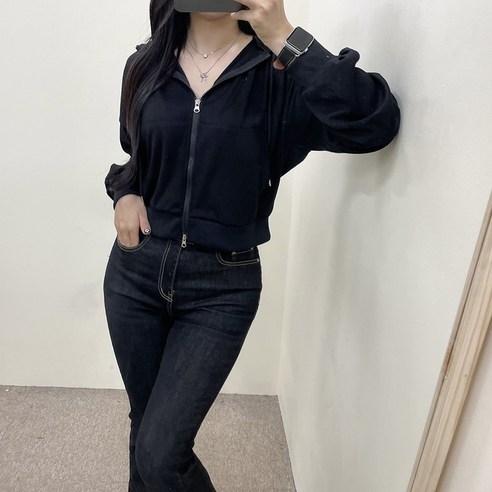 VANANA2 여성 캐주얼 꾸안꾸 투웨이 후드 크롭 집업 5color