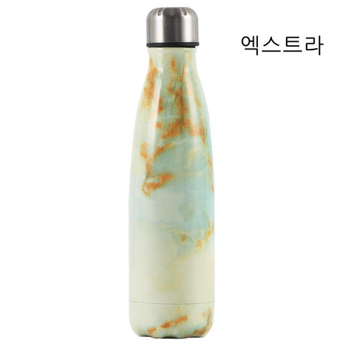 스테인리스강 콜라병 대리석 트렌드 물병 야외 운동 보온컵 무역, 연두색, 500ml