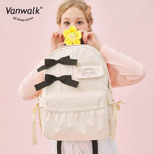 VANWALK 여성용 학생 책가방 캐주얼 백팩