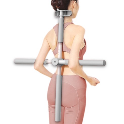 리빙선생 라운드숄더 목 바른 자세 스트레칭 기구 고급형, 그레이